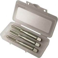 Vermont Tap & Die - M3.5x0.60 Metric, 4 Flute, Bottoming, Plug & Taper, Bright Finish, High Speed Steel Tap Set - Right Hand Cut, 2" OAL, 11/16" Thread Length, 6H Class of Fit, Series 3105M - Exact Tooling