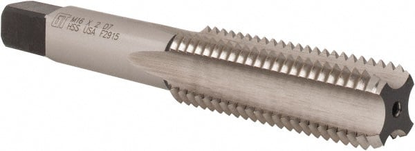Vermont Tap & Die - M16x2.00 Metric Coarse 6H 4 Flute Bright Finish High Speed Steel Straight Flute Standard Hand Tap - Bottoming, Right Hand Thread, 3-13/16" OAL, 1-13/16" Thread Length, D7 Limit, Oversize - Exact Tooling