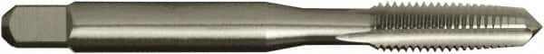 Vermont Tap & Die - #10-32 UNF 2B 4 Flute Bright Finish High Speed Steel Straight Flute Standard Hand Tap - Taper, Left Hand Thread, 60.33mm OAL, 22.23mm Thread Length, H3 Limit, Oversize - Exact Tooling