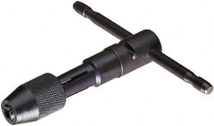 Vermont Tap & Die - #14 to 1/2" Tap Capacity, T Handle Tap Wrench - 5" Overall Length, Ratcheting, Fixed Handle - Exact Tooling