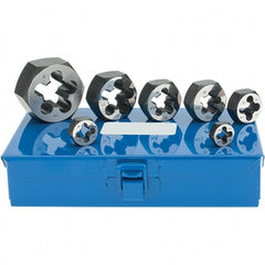 Vermont Tap & Die - M6x1.00 to M20x2.50 Metric, Hex Die Set - Carbon Steel, 7 Piece Set, Comes with Metal Case - Exact Tooling
