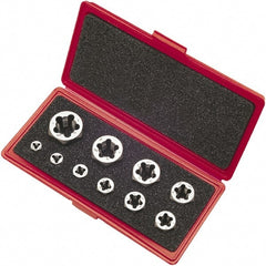 Vermont Tap & Die - 1/4-20 to 1-8 UNC, Hex Die Set - Carbon Steel, 10 Piece Set, Comes with Metal Case - Exact Tooling