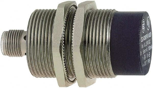Telemecanique Sensors - NPN, PNP, 15mm Detection, Cylinder, Inductive Proximity Sensor - 2 Wires, IP67, 24 to 210 VDC, 24 to 240 VAC @ 50/60 Hz, M30x1.5 Thread, 75mm Long - Exact Tooling