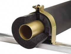 Klo-Shure - 3-5/8" Pipe, Zinc Plated Steel Strut Mount Insulation Coupling - Trivalent Zinc & Yellow - Exact Tooling