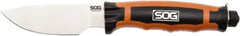 SOG Specialty Knives - 3-13/16" Long Blade, 8Cr13MoV Stainless Steel, Fine Edge, Illuminated Fixed Blade - 8-1/2" OAL, Glass-Reinforced Nylon Handle, Includes Leather Sheath - Exact Tooling