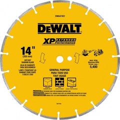DeWALT - 14" Diam x 1" Hole x 1/2" Thick, I Hardness, Surface Grinding Wheel - Diamond, Type 1, Fine/Extra Fine Grade - Exact Tooling