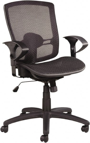 ALERA - 39-3/8" High Mid Back Chair - 25" Wide x 26-1/4" Deep, Mesh Seat, Black - Exact Tooling