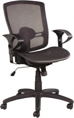 ALERA - 39-3/8" High Mid Back Chair - 25" Wide x 26-1/4" Deep, Mesh Seat, Black - Exact Tooling