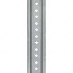 Nucor - 12' High, Galvanized Traffic Sign Post - Steel, 3/8" Hole Diam, Silver - Exact Tooling