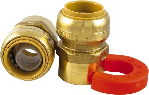 SharkBite - 3/4" Outside Diam, Metal Push-to-Connect Tube Female Connector - 200 Max psi, Tube to Female NPT Connection, Brass O-Ring - Exact Tooling