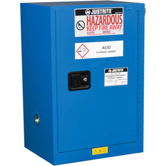 Justrite - 1 Door 1 Shelf 12 Gal Safety Cabinet for Flammable Substances - Exact Tooling