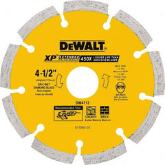 DeWALT - 5" Diam, 7/8" Arbor Hole Diam, 5 Tooth Wet & Dry Cut Saw Blade - Diamond Matrix, General Purpose Action, Standard Round Arbor - Exact Tooling