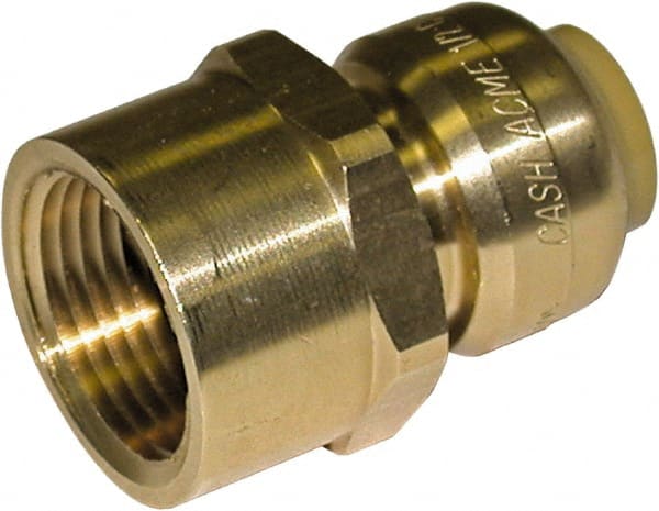 SharkBite - Brass & Chrome Pipe Fittings Type: Adapter Fitting Size: 1/2 x 1/2 - Exact Tooling