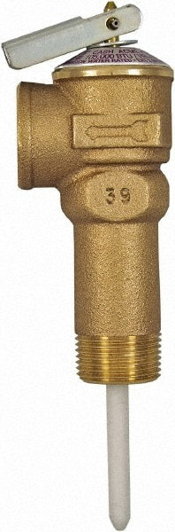 CASH ACME - 3/4" Inlet, 3/4" Outlet, FNPT x MNPT, ASME Safety Relief Valve - 150 Max psi, Bronze, 500000 BTUs - Exact Tooling