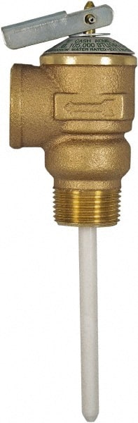 CASH ACME - 3/4" Inlet, 3/4" Outlet, FNPT x MNPT, ASME Safety Relief Valve - 150 Max psi, Bronze, 500000 BTUs - Exact Tooling