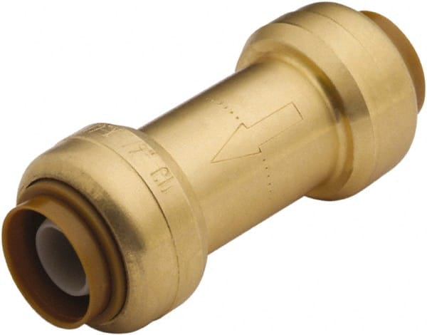 SharkBite - 1/2" Brass Check Valve - Inline, Push To Connect x Push To Connect, 200 WOG - Exact Tooling