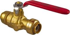 SharkBite - 1 x 1" Pipe, Standard Port, Brass Standard Ball Valve - Inline - Two Way Flow, Push-to-Connect x Push-to-Connect Ends, Steel Handle, 200 WOG - Exact Tooling