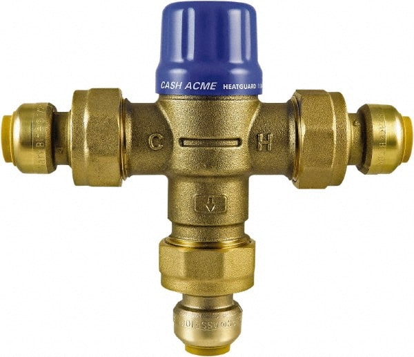 SharkBite - 1/2" Pipe, 145 Max psi, Brass Water Mixing Valve & Unit - 20 GPM Flow Rate, Push Fit End Connections - Exact Tooling