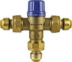 SharkBite - 1/2" Pipe, 145 Max psi, Brass Water Mixing Valve & Unit - 20 GPM Flow Rate, Push Fit End Connections - Exact Tooling