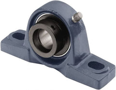 Tritan - 1/2" ID, 4.9213" OAL x 2.2441" OAH Pillow Block - 1,034 Lb Static Cap, 2,158 Lb Dyn Cap, 3.74" Btw Mnt Hole Ctrs, 1-3/16" Base-to-Ctr Ht, Cast Iron/Steel - Exact Tooling