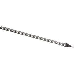 Made in USA - 1/2" Cut Diam, 1/4" Shank Diam, Cone Head Double Cut Burr - Carbide, 7/8" LOC, 6-7/8" OAL - Exact Tooling