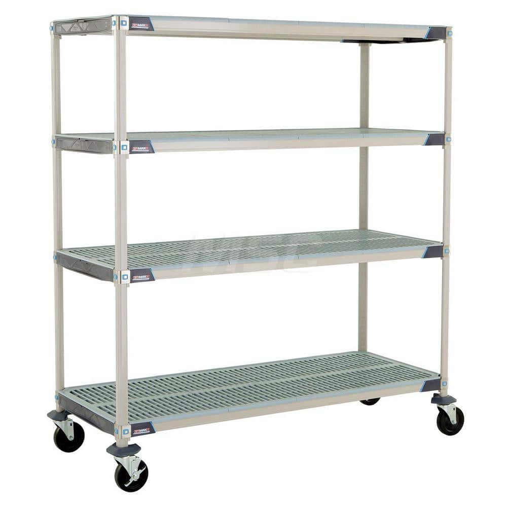 Metro - Carts; Type: Industrial Cart ; Load Capacity (Lb.): 600.000 ; Number of Shelves: 4 ; Width (Inch): 26-5/16 ; Length (Inch): 61-3/4 ; Height (Inch): 67-5/16 - Exact Tooling