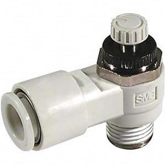 SMC PNEUMATICS - Speed & Flow Control Valves Valve Type: Flow Control Elbow Male Thread Size: 1/8 NPT - Exact Tooling