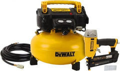 DeWALT - 0.9 hp, 2.6 SCFM at 90 psi, Pancake Compressor - 6 Gal Tank, 10 Amp, 165 psi, 120V - Exact Tooling
