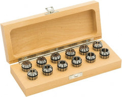 Parlec - 12 Piece, 2mm to 13mm Capacity, ER Collet Set - 0.0002" TIR, Increments of 0.0394", Series ER20 - Exact Tooling