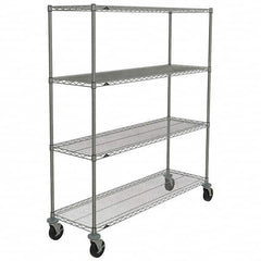 Metro - 600 Lb Capacity 4 Shelf Mobile Wire Shelving Unit - Add-On Unit - Exact Tooling