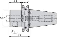 Kennametal - DV40 Taper, 0.2362" Inside Hole Diam, 1.9685" Projection, Whistle Notch Adapter - Through Coolant - Exact Tooling