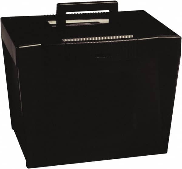 Pendaflex - 1 Compartment, 13-1/2" Wide x 10-7/8" High x 10-1/4" Deep, Portable Storage Box - Plastic, Black - Exact Tooling