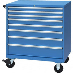 LISTA - 8 Drawer, 117 Compartment Bright Blue Steel Modular Storage Cabinet - Exact Tooling