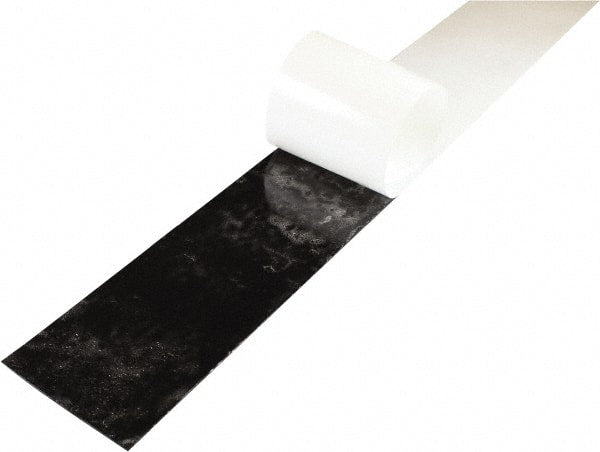 Value Collection - 3/8" Thick x 4" Wide x 36" Long, Adhesive Backed Buna-N Rubber Strip - Stock Length, 40 Shore A Durometer, 800 psi Tensile Strength, -30 to 220°F, Black - Exact Tooling