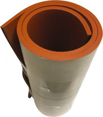 Value Collection - 1/8" Thick x 36" Wide x 10' Long Red Silicone Rubber Roll - Stock Length, Adhesive Back, 500 psi Tensile Strength, -60°F to 400°F - Exact Tooling