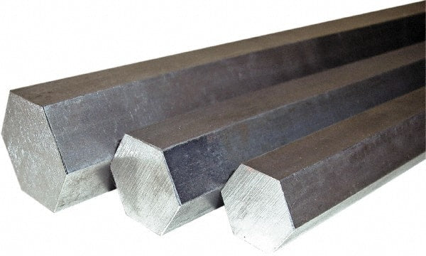 Value Collection - 1-3/4" Width Across Flats x 1' Long, Steel Hexagon Bar - Material Specification ASTM A108 - Exact Tooling