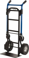 Harper Trucks - 900 Lb Capacity 48" OAH Quick Change Convertible Hand Truck - 18 x 9" Base Plate, Dual Handle, Steel, Swivel Polyurethane Wheels - Exact Tooling