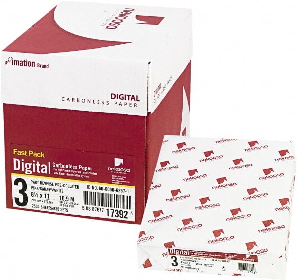 Nekoosa - Pink, Canary & White Digital Carbonless Paper - Use with Printer - Exact Tooling