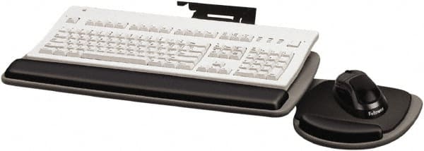 FELLOWES - Graphite & Black Underdesk Keyboard Tray - Use with Computer - Exact Tooling