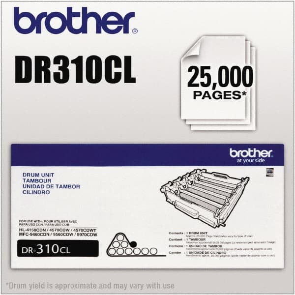 Brother - Black Drum Unit - Use with Brother HL-4150CDN, 4570CDW, 4570CDWT, MFC-9460CDN, 9560CDW, 9970CDW - Exact Tooling