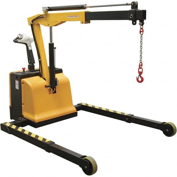 Vestil - 2,500 Lb Load Capacity, Steel Electric Floor Crane - 8' 5/64" Span - Exact Tooling