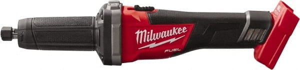 Milwaukee Tool - 1/4" Collet, 20,000 RPM, Inline Handle Electric Die Grinder - 18 Volts - Exact Tooling
