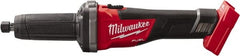 Milwaukee Tool - 1/4" Collet, 20,000 RPM, Inline Handle Electric Die Grinder - 18 Volts - Exact Tooling