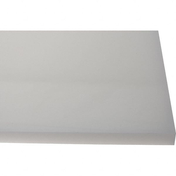 Made in USA - 3/4" Thick x 1' Wide x 4' Long, Polyethylene (HDPE) Sheet - White, Shore D-65 Hardness, Cutting Board Grade, ±10% Tolerance - Exact Tooling