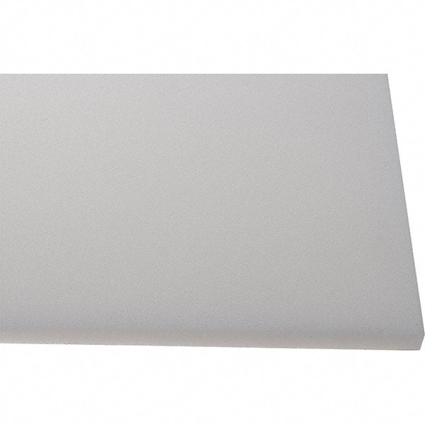 Made in USA - 1/2" Thick x 2' Wide x 4' Long, Polyethylene (HDPE) Sheet - White, Shore D-65 Hardness, Cutting Board Grade, ±10% Tolerance - Exact Tooling