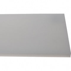 Made in USA - 1/2" Thick x 7-1/2" Wide x 4' Long, Polyethylene (HDPE) Sheet - White, Shore D-65 Hardness, Cutting Board Grade, ±10% Tolerance - Exact Tooling