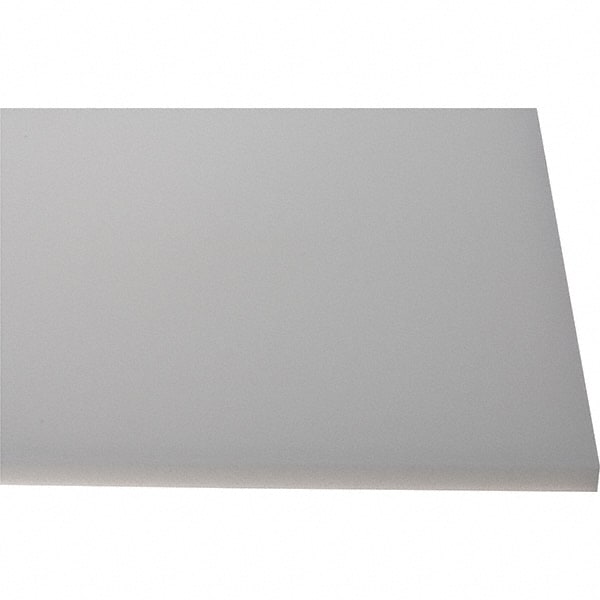 Made in USA - 1/2" Thick x 1' Wide x 4' Long, Polyethylene (HDPE) Sheet - White, Shore D-65 Hardness, Cutting Board Grade, ±10% Tolerance - Exact Tooling
