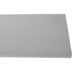 Made in USA - 1/2" Thick x 7-1/2" Wide x 8' Long, Polyethylene (HDPE) Sheet - White, Shore D-65 Hardness, Cutting Board Grade, ±10% Tolerance - Exact Tooling