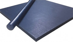 Made in USA - 3/4" Thick x 2' Wide x 4' Long, Polyethylene (UHMW) Sheet - Blue, Shore D-65 Hardness, Bearing Grade Grade, ±10% Tolerance - Exact Tooling