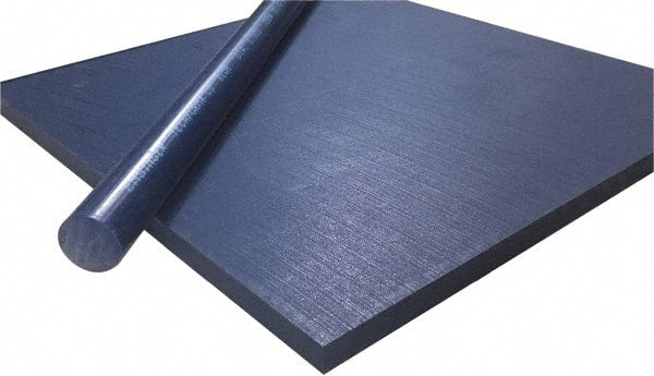 Made in USA - 1" Thick x 2' Wide x 4' Long, Polyethylene (UHMW) Sheet - Blue, Shore D-65 Hardness, Bearing Grade Grade, ±10% Tolerance - Exact Tooling
